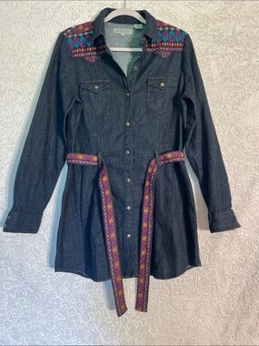 Stetson Blue Denim Shirt Jacket with Suede Accent